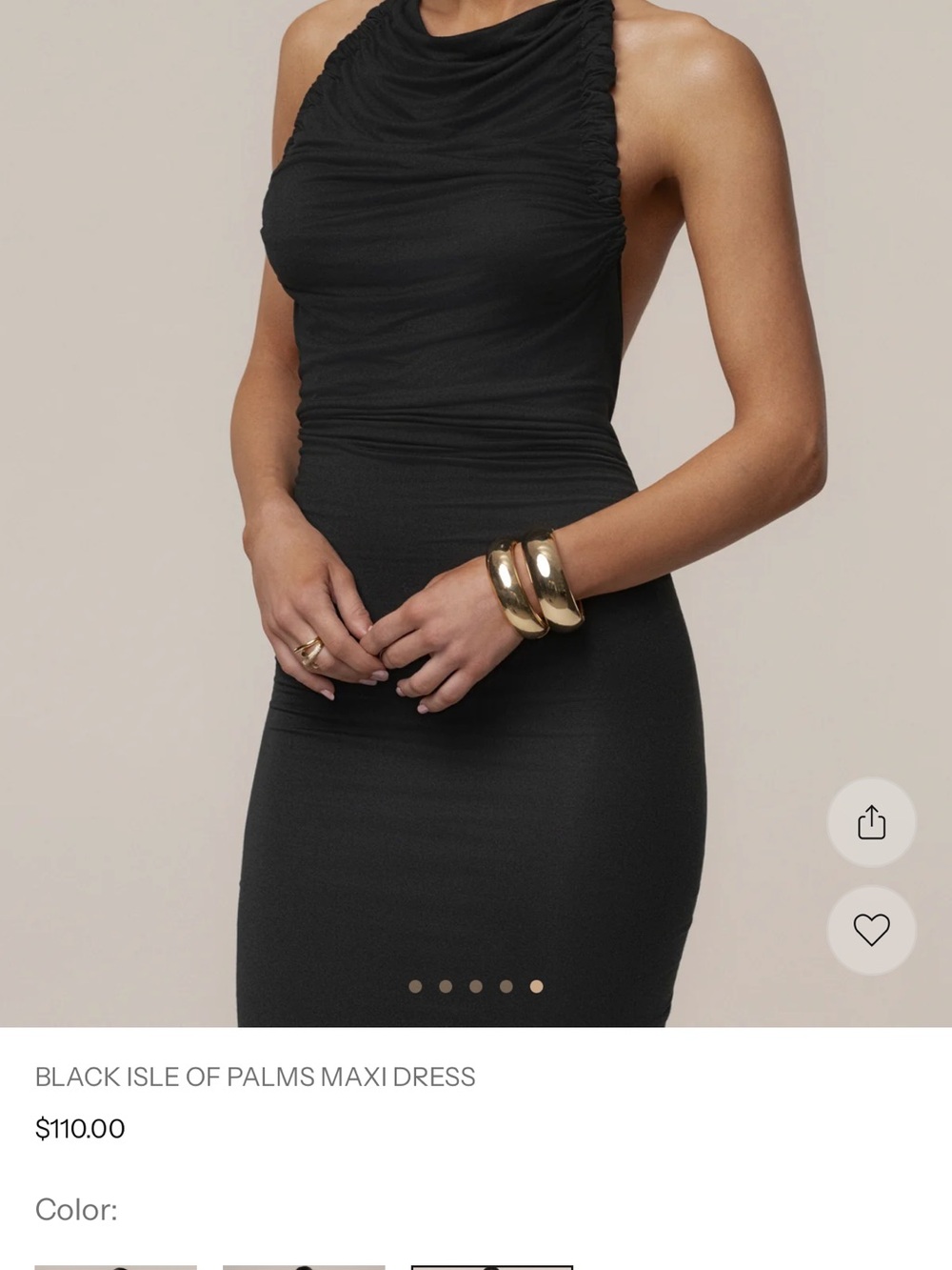 JLUXLABEL Black Ruched Halter Maxi Dress